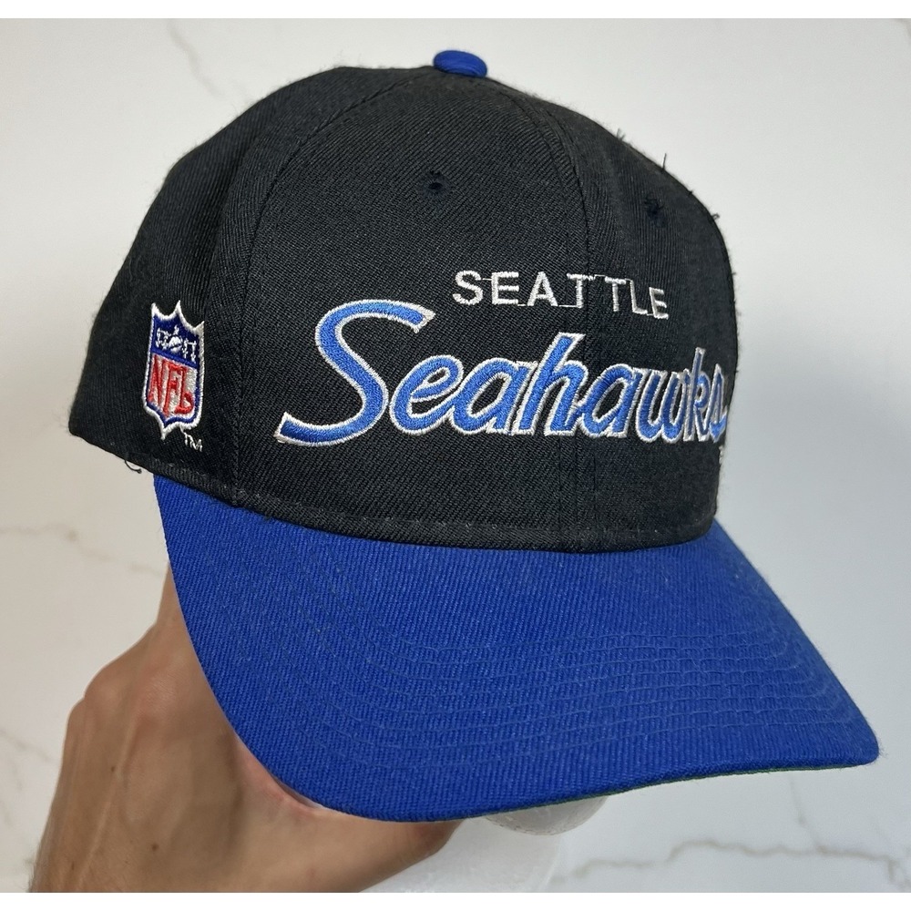 Sports Specialties Seattle Seahawks Hat Mens Black Blue Vintage Snapback NFL